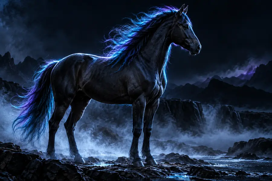 Original still image of a horse
